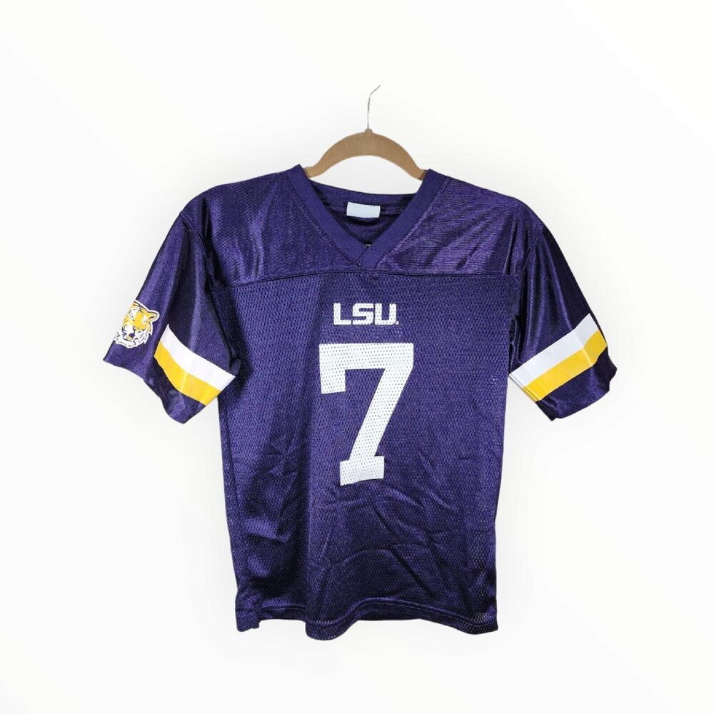 LSU TIGERS Youth Football Jersey #22 Pro Edge Sz Y12-14 Mesh Fabric Fan Appareal